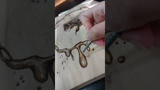 Artist uses Pyrography to create a custom bee design in a piece of wood [upl. by Prue63]