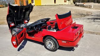 1987 Corvette convertible low mileage original red on red screamin 80s sports car C4 love machine [upl. by Anirehs]