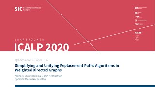 C1A — Simplifying and Unifying Replacement Paths Algorithms in Weighted Directed Graphs [upl. by Orbadiah]