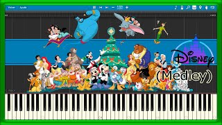 DISNEY Theme Songs 💙 MEDLEY 🎵 PIANO TUTORIAL 🎹 49 [upl. by Esile26]