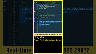 Angular Tutorial How to Implement Login UI angular course Angular In Telugu Frontend shorts [upl. by Haorbed]