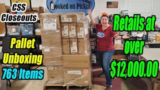 Unboxing a Huge Pallet Retails at over 1200000  763 Items  What did I get From CSS Closeouts [upl. by Tcideneb208]