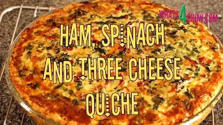 Ham Spinach amp Three Cheese Quiche with a Quick NoPreBake Pastry [upl. by Naneik]