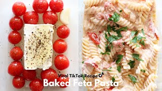 VIRAL TIKTOK BAKED FETA PASTA  PASTA WITH CHERRY TOMATOES amp FETA CHEESE [upl. by Lenno620]