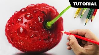 Drawing CHERRY with Color pencil  Tutorial for BEGINNERS [upl. by Josephina238]