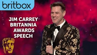 Jim Carreys Hilarious Acceptance Speech Entrance  Britannia Awards [upl. by Oicul]