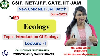 Introduction Of ecology  L1csir lifescience Genesis institute of life science [upl. by Adamik]