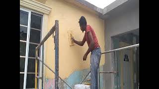 how to trowel on a Ceiling in Jamaica [upl. by Inalem]