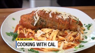 Cooking with Cal Braised Pork Braciole pt 2 [upl. by Atneciv426]