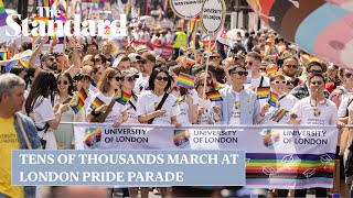 London Pride 2024 Sadiq Khan marches with thousands in central London Pride parade [upl. by Einhpets248]