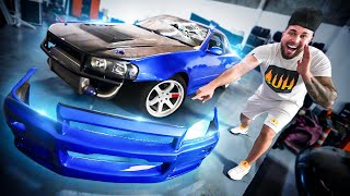 COMPREI UM NOVO PARACHOQUE DO SKYLINE R 34 DO RENATO   importei do Japão  😱 [upl. by Kenway]