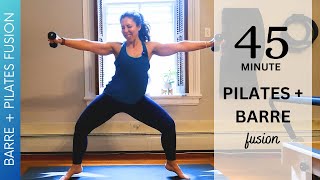 BARRE  PILATES CARDIO FUSION  45 Min  SmallSpace Friendly  LowImpact [upl. by Macnamara913]