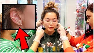 GETTING MY EARS PIERCED  VLOGMAS 8 2018 [upl. by Adiraf]