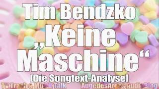 Tim Bendzko  Keine Maschine Die SongtextAnalyse [upl. by Namreg549]