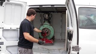 Custom hoists lift sewer cable machines into van [upl. by Lindblad]