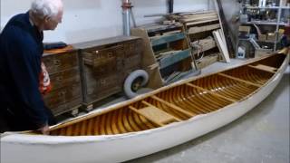 Wood Canvas Canoe Restoration EPISODE9  Applyng filler to new canvas [upl. by Yajiv336]