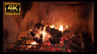 Fireplace 4K  Sound Shooting Sparks 1h  ver 7 [upl. by Ayhay783]