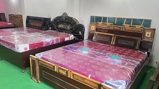 Wooden Designer Double bed  Sagwan latest 2024 Double bed in Lucknow  Wholesale Price me Beds [upl. by Allicirp]