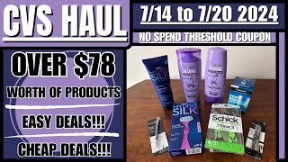 CVS Haul  71424 to 72024  78 Worth of Products  No Threshold Coupon This Week  Easy Deals [upl. by Tracee]