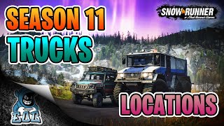 Snowrunner Trucks amp Upgrades Locations Season 11 [upl. by Gennie1]