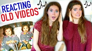 REACTING TO OLD SINGING VIDEOS  Nina and Randa [upl. by Aiderfla306]