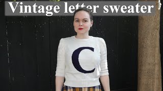 Intarsia vintage letter sweater  Machine knitting tutorial [upl. by Grefer433]