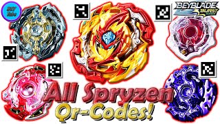 All SPRYZEN QRCODES  Все QrКоды SPRYZEN  Beyblade Burst Surge [upl. by Asyl]