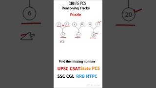 Qn29  Puzzles  Reasoning short tricks  Missing number reasoning  Short tricks for SSC NTPC UPSC [upl. by Aihsena]