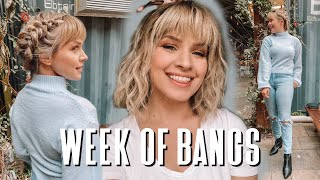 I Wore Bangs For a WeekHairstyles for Bangs  Kayley Melissa [upl. by Goldia]