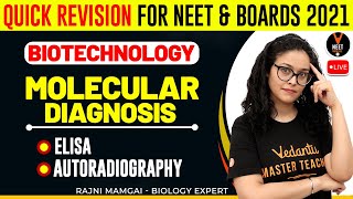 Biotechnology Class 12  Molecular diagnosis ELISA amp Autoradiography  Class 12 Board Exam 2021 [upl. by Oinigih538]