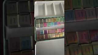 🎨 Metallic Watercolor Paint Set  what should we paint first watercolor watercolorpainting [upl. by Jillian]