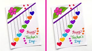 Easy and Beautiful Teachers day Card  How to make Teachers day card  Happy Teachers day Card [upl. by Enelyw]