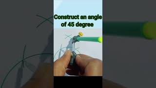 how to construct 45 degree angle l construction of 45 degree angle using compass shorts trending [upl. by Soutor822]