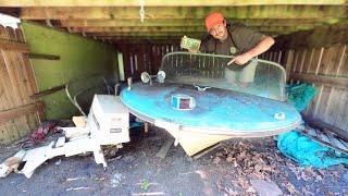 I Found A Boat Under My House  40 Year Old ABANDONED Boat Restoration [upl. by Yrnehnhoj]