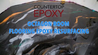 Remodeling Epoxy Resin Flooring in the Octagon Room  Countertop Epoxy  060624 [upl. by Ainat]