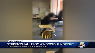 Video shows students falling out of window during fight at school in St Bernard [upl. by Thorne]