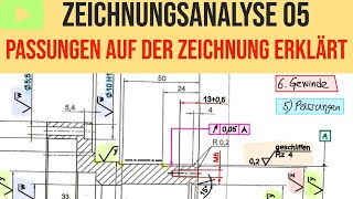 PASSUNGEN AUF DER ZEICHNUNG EINFACH ERKLÄRT  Technisches Zeichnen  05  Prüfungsaufgabe  Metall [upl. by Rufford]