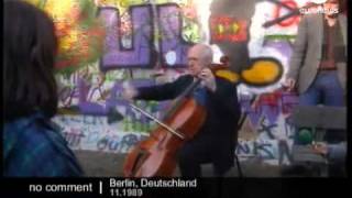 Rostropovich cello performance in front of the Berlin Wall [upl. by Orme614]