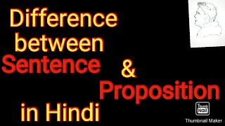 Difference between Sentence and Proposition In Hindi EnglishMedium [upl. by Sualkcin]