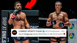 FIGHTERS REACT TO MARAT GRIGORIAN KNOCKOUT SITTHICHAI  ONE 165 GRIGORIAN VS SITTHICHAI REACTIONS [upl. by Blythe]