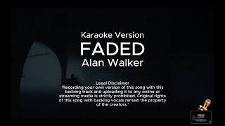 Faded  Alan Walker Karaoke Acoustic Piano [upl. by Arezzini]