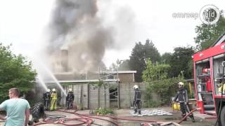 Brandweer druk met blussen bij brand Loenen [upl. by Zigmund]