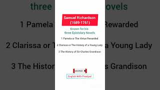 Samuel Richardson famous Three Epistolary Novels englishliterature [upl. by Orelee518]