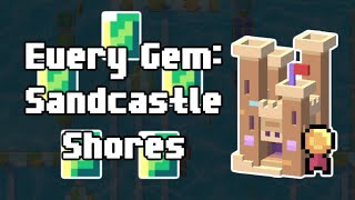 Crossy Road Castle Sandcastle Shores All Gem Locations  Secret Character Guide Merlady [upl. by Angelia]