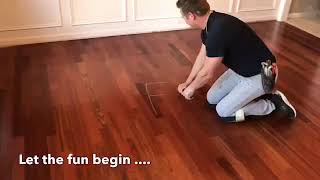 FLOORING JOB removing hardwood and installing Laminate floor [upl. by Halima]