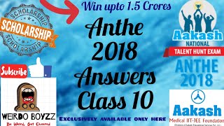 ANTHE 2018 Answers  Class 10  28 Oct 2018  Questions and Answer Key  All Codes [upl. by Ralyks344]