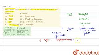 Math column I with column II and select the correct option from the codes given below Column [upl. by Aekim]