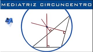 Mediatriz de un triangulo  Circuncentro [upl. by Jacquenette234]