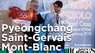 Loan Bozzolo Jeux Olympiques 2018 de Pyeongchang snowboardcross SaintGervais MontBlanc reception [upl. by Asyral]