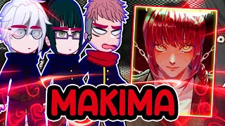 Jujutsu Kaisen reacting to MAKIMA \\🇧🇷🇺🇲 ◆Bielly  Inagaki◆ [upl. by Adirem]